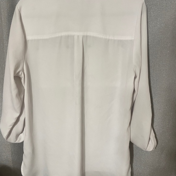 Preowned Michael Kors cream white womens collar shirt top blouse size large - Picture 9 of 12